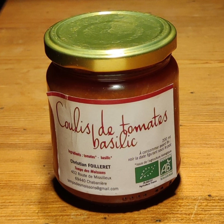 Coulis de tomates et basilic biologique 200ml