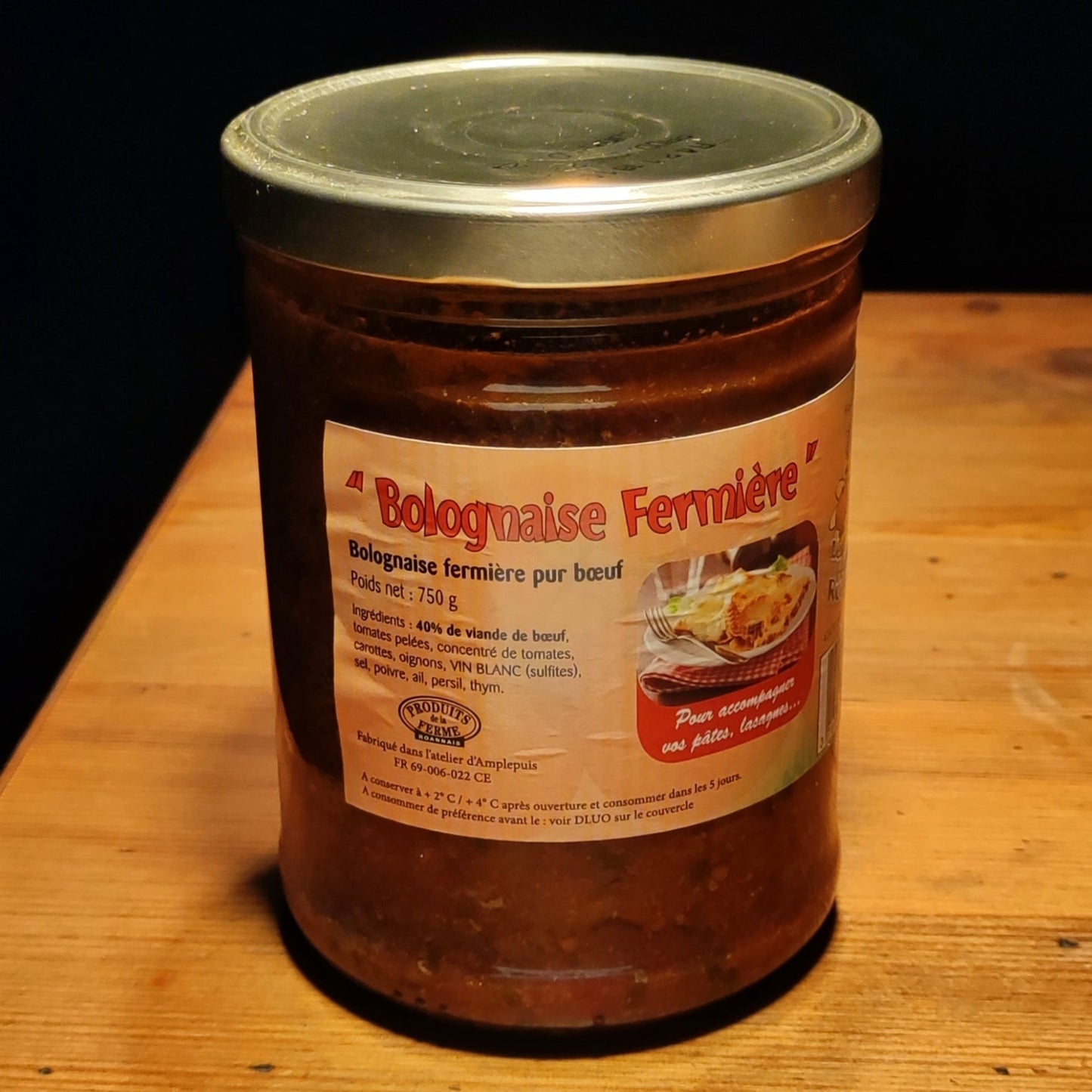 Bolognaise fermière pur boeuf 750 grammes