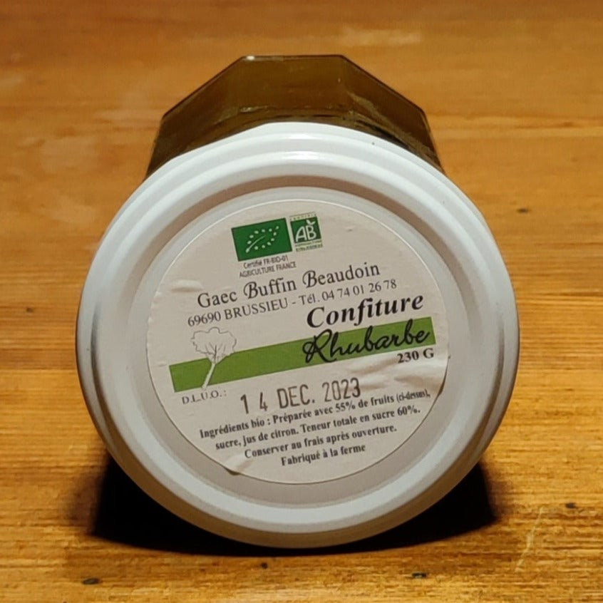 Étiquette confiture de Rubarbe biologique 230g