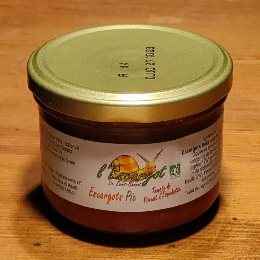 Escargots Pic Tomate et Piment d'Espelette Biologique 190g