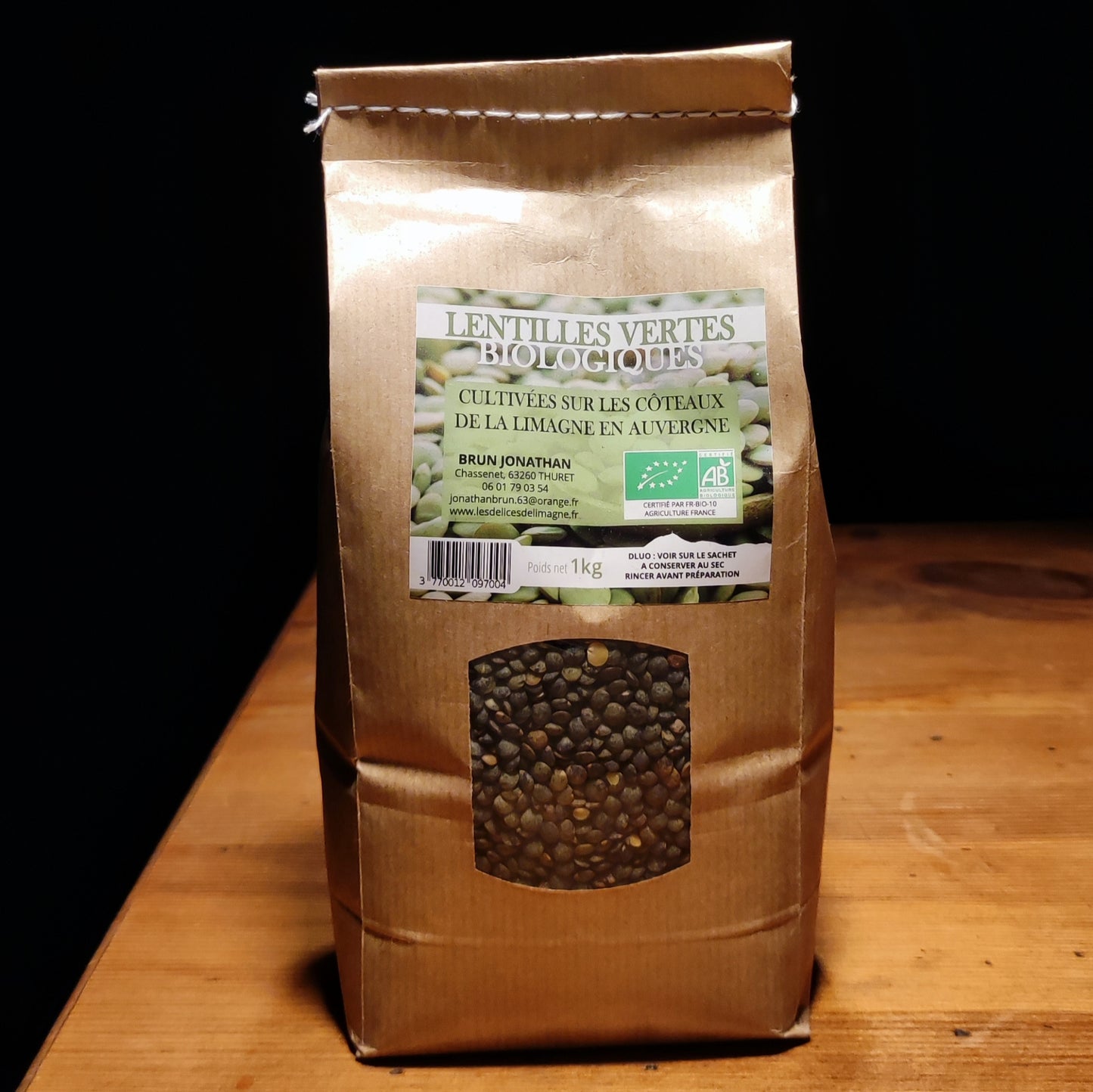 Lentilles vertes biologiques 1 kg