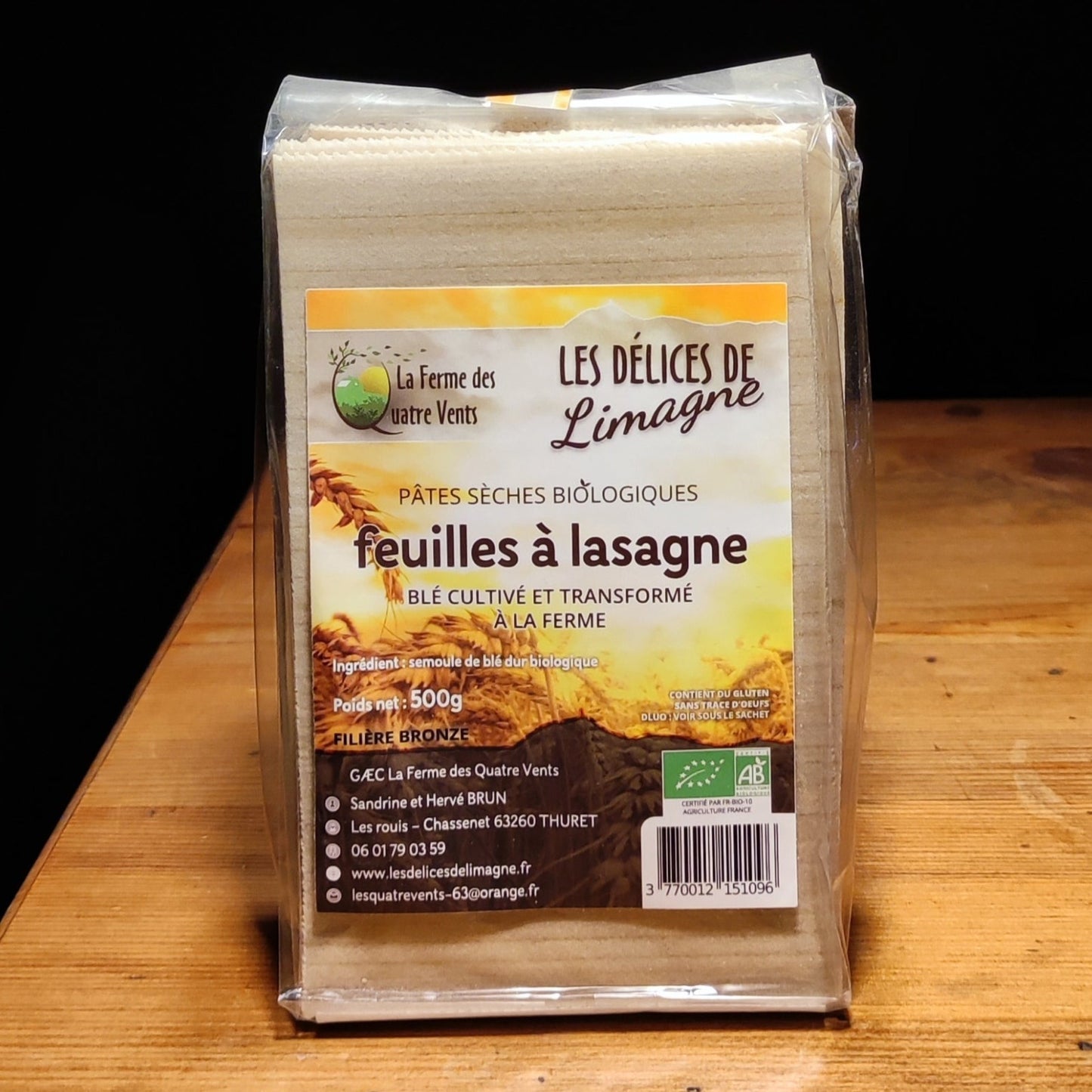 Feuilles à lasagne biologiques 500g