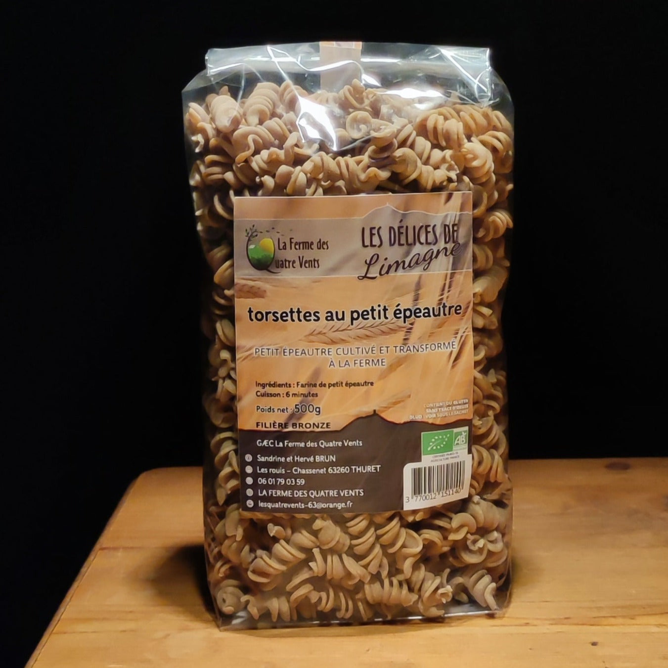 Pâte sèche 6 min Torsettes de petit épeautre biologique 500 g