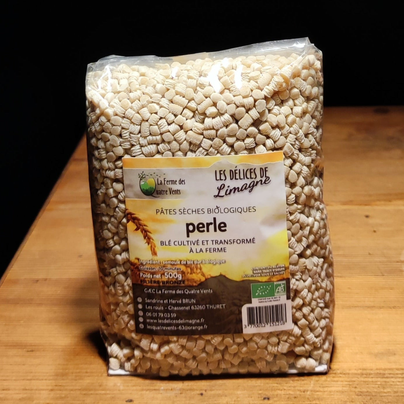 Perle biologique pâtes sèches 500g