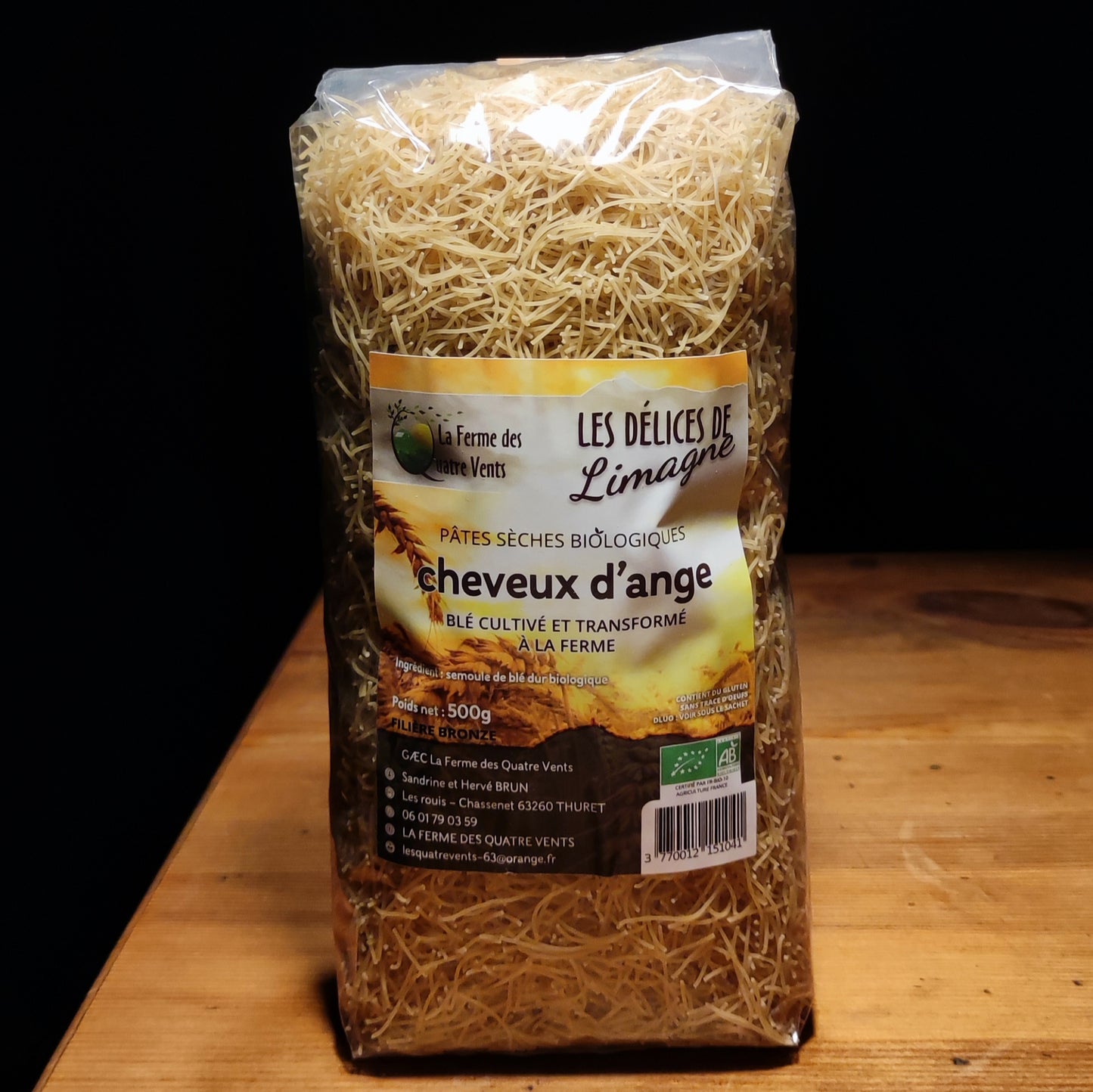 Pâtes sèche cheveux d'ange Biologique 500g