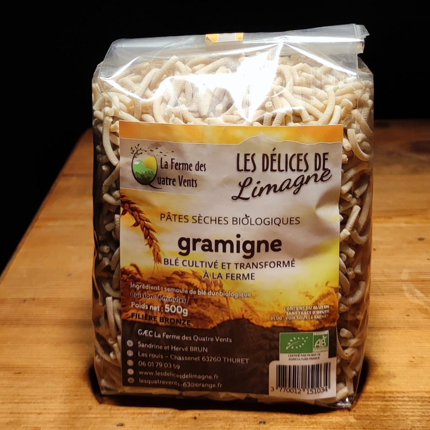 Pâtes Sèches Gramigne Biologique 500g