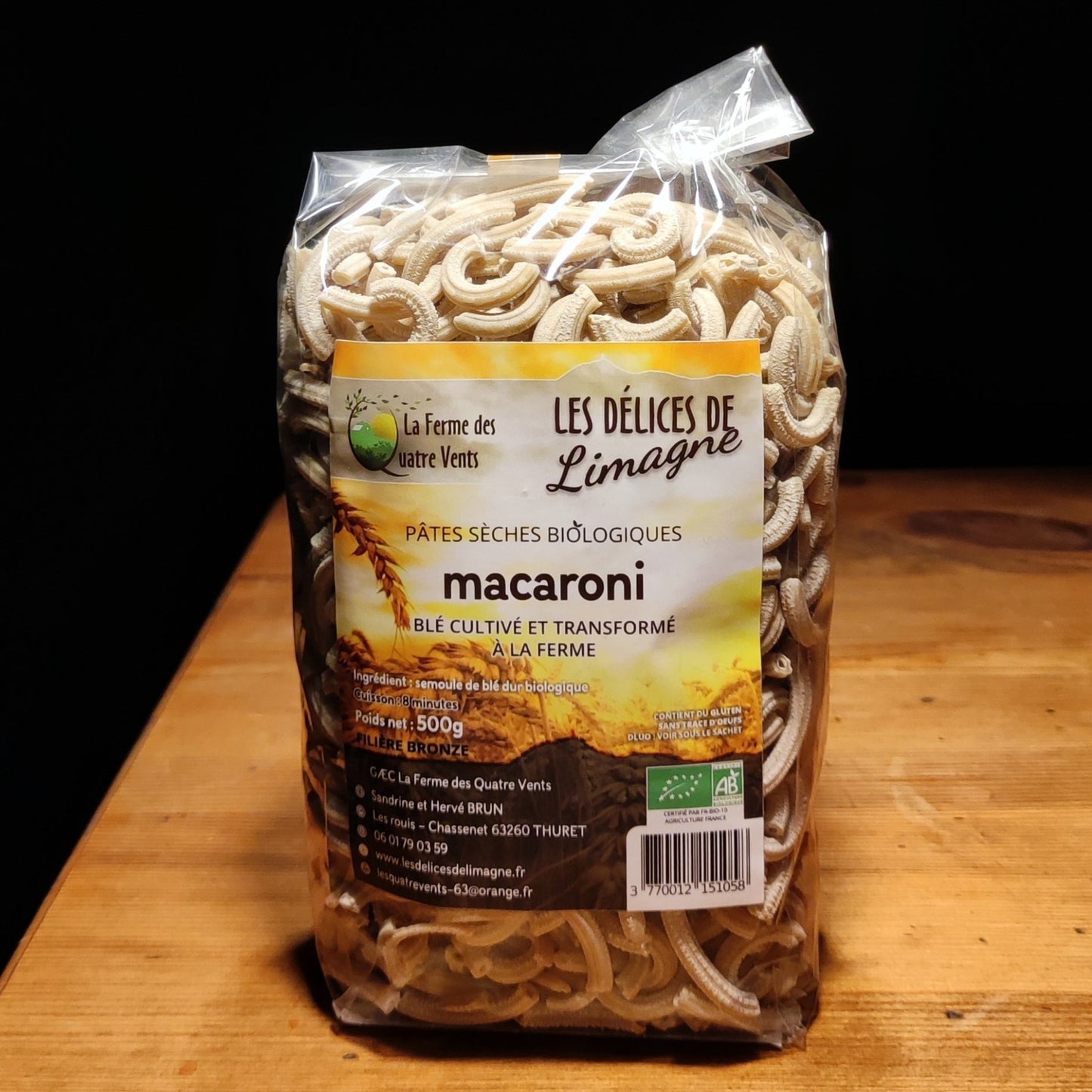 Pâtes sèches macaroni biologique 500g