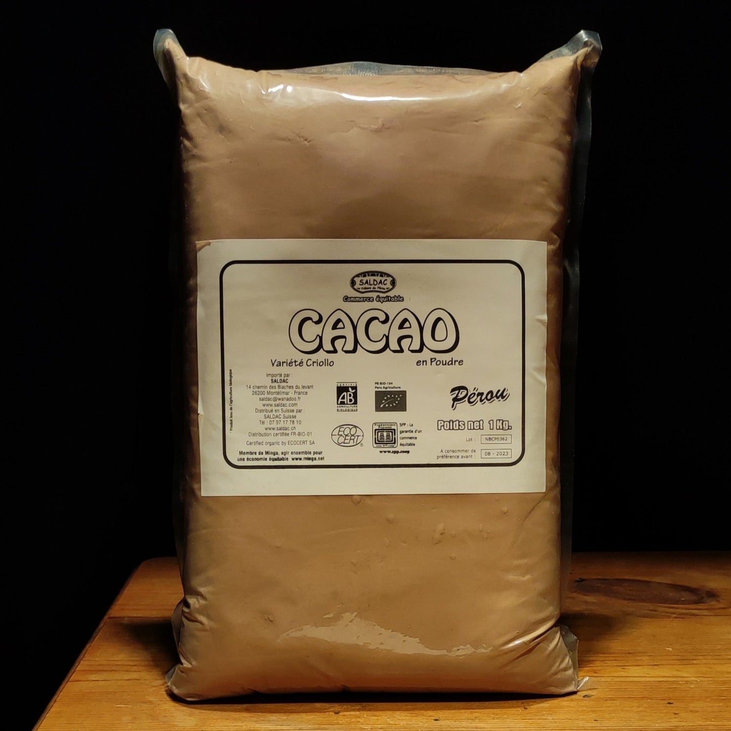 Cacao biologique sans sucre 1 kilogramme