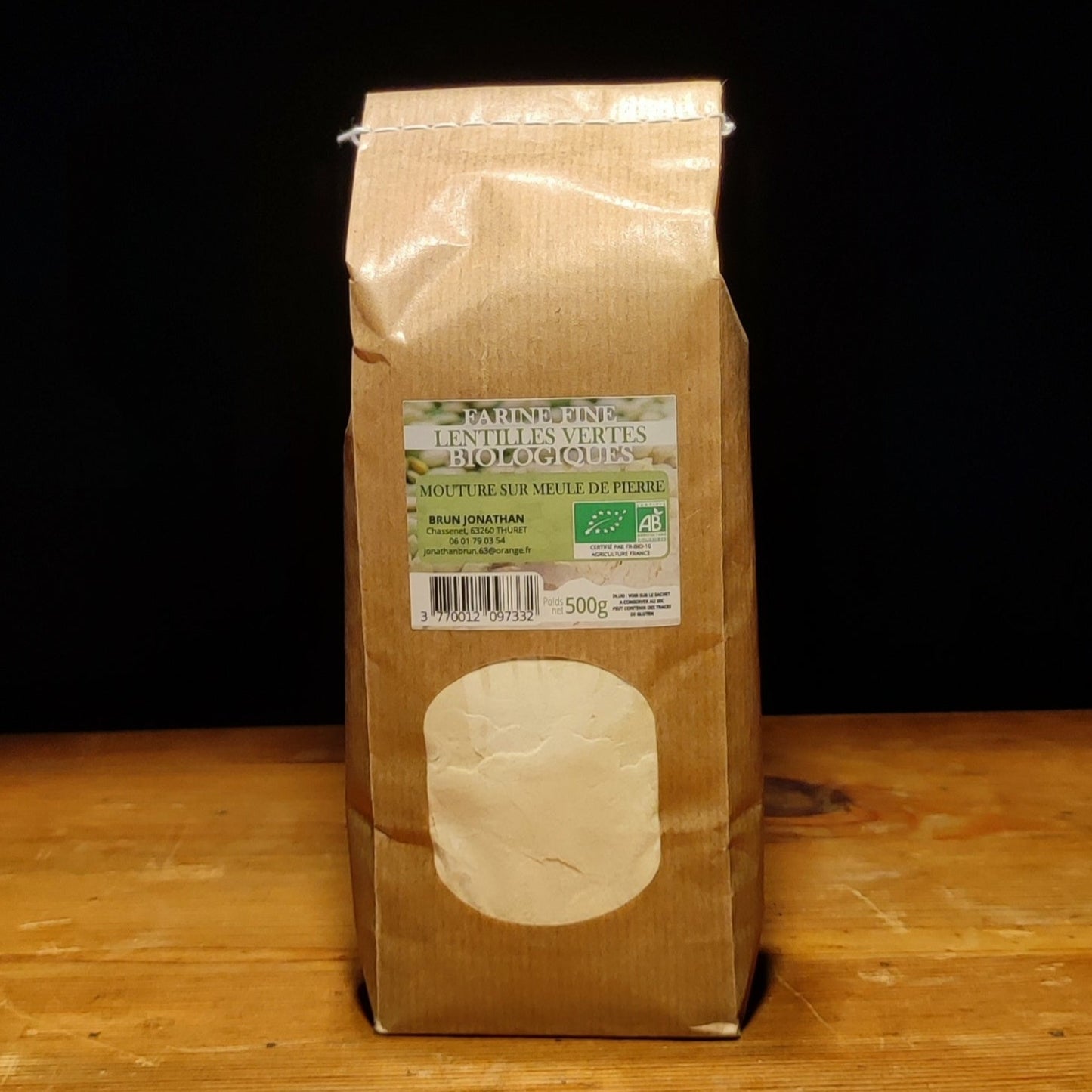 Farine Fine de Lentilles Vertes Biologique 500g