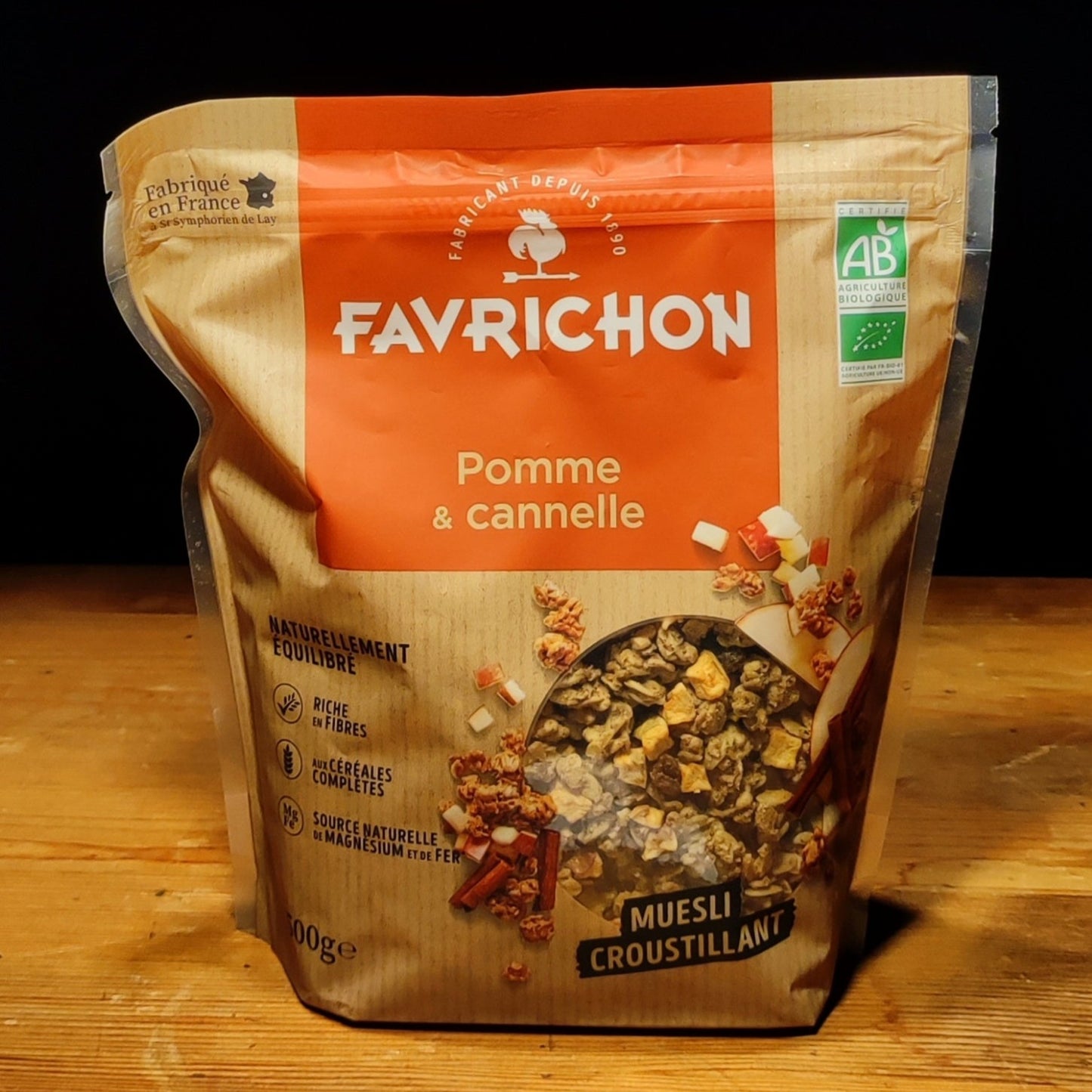 Muesli Croustillant Pomme & Cannelle Biologique 500g