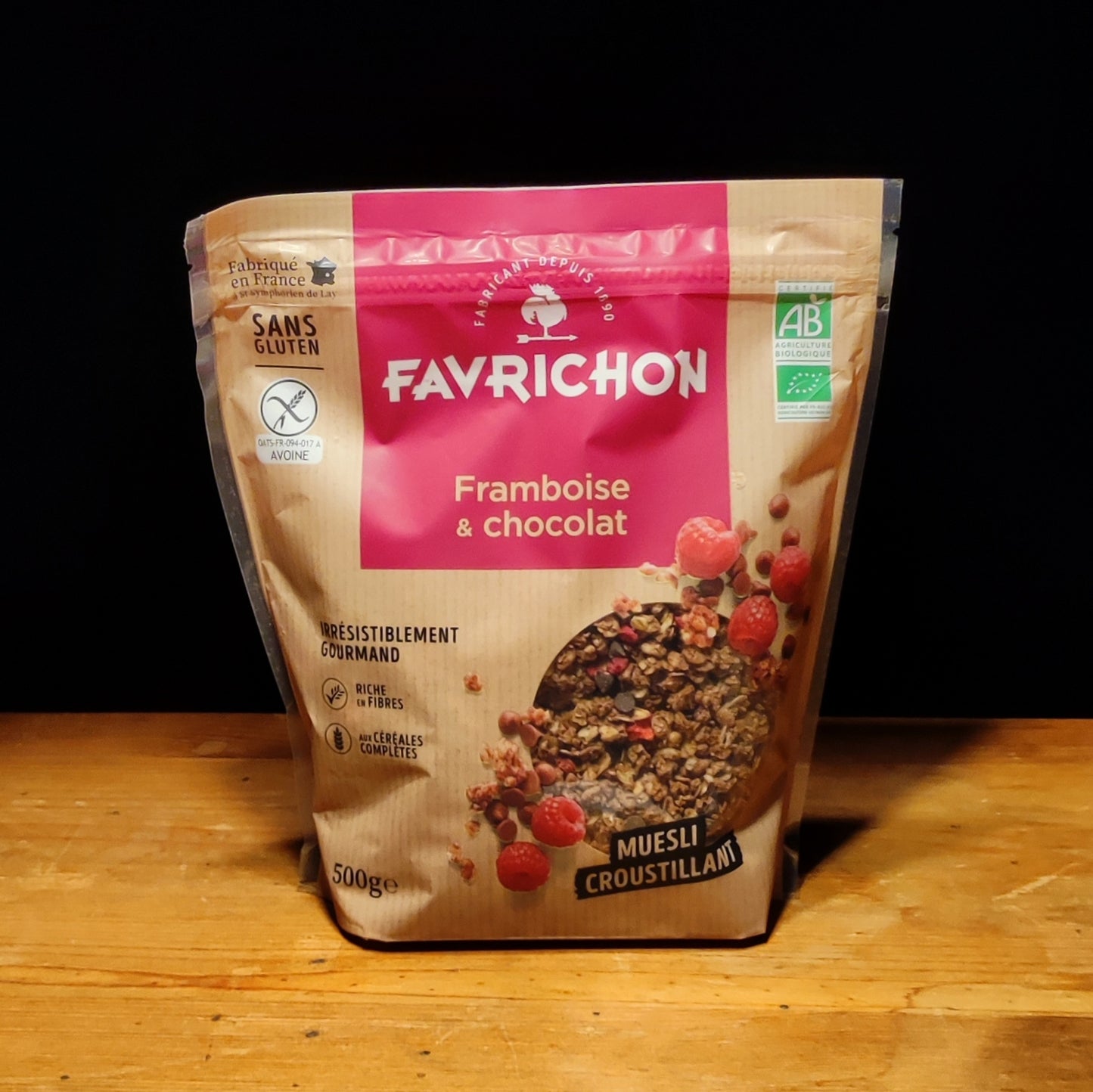 Muesli Croustillant Framboise & Chocolat Sans Gluten Biologique 500g