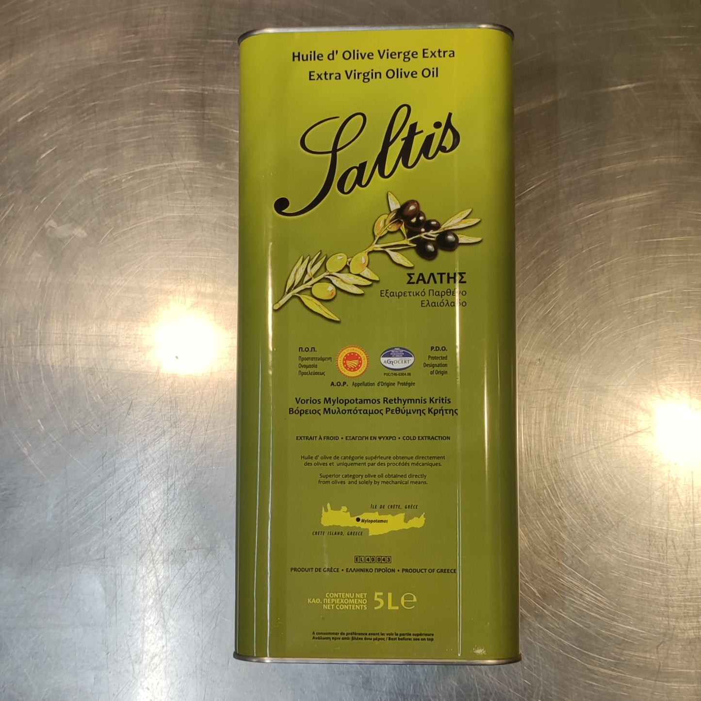Étiquette Huile d'Olive Vierge Extra AOP Biologique 5 litres