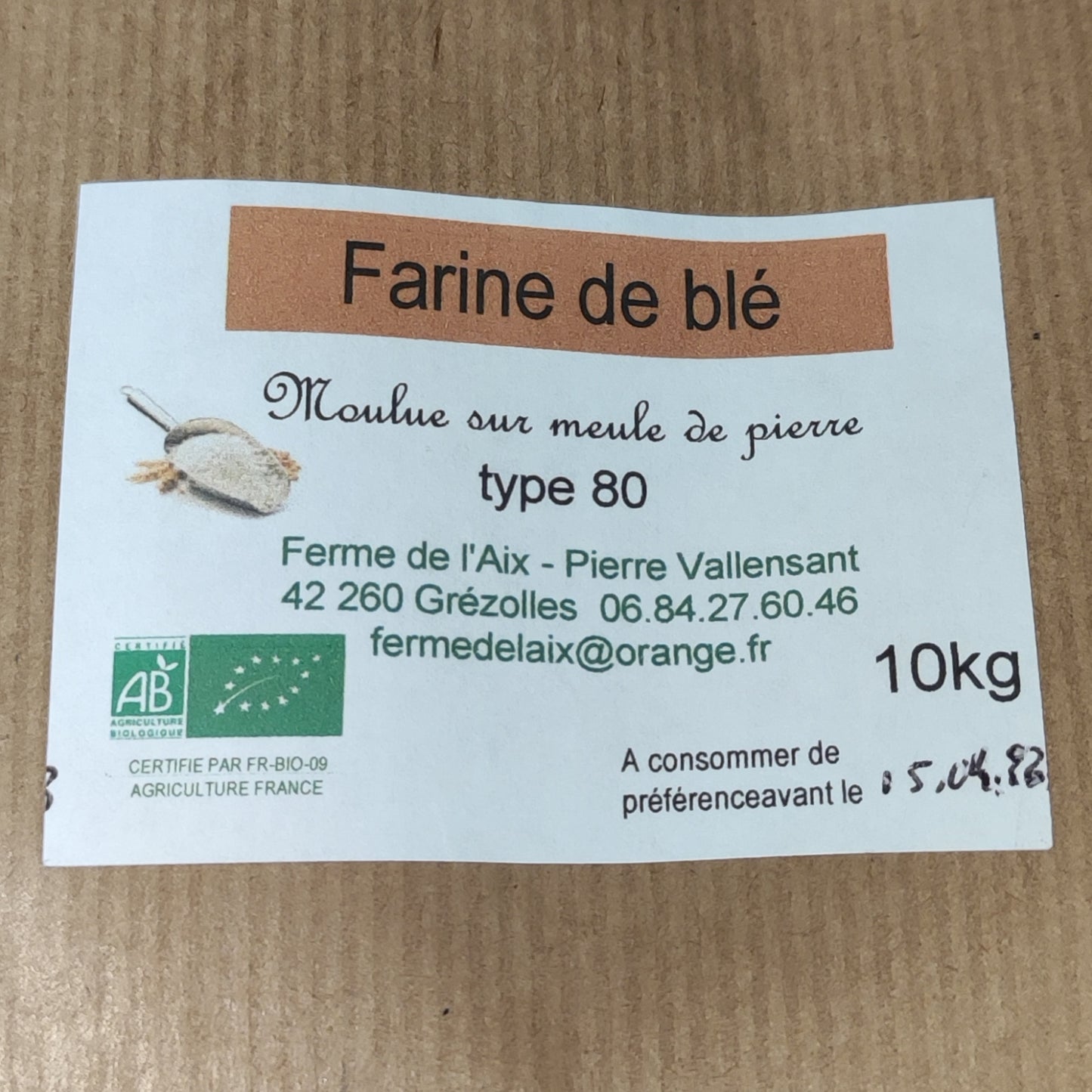Farine de Blé Type 80 Biologique 10 kilos