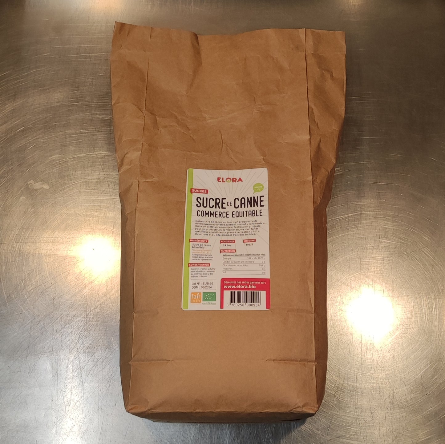 Sucre de Canne Blond Bio & Équitable 5 kilos